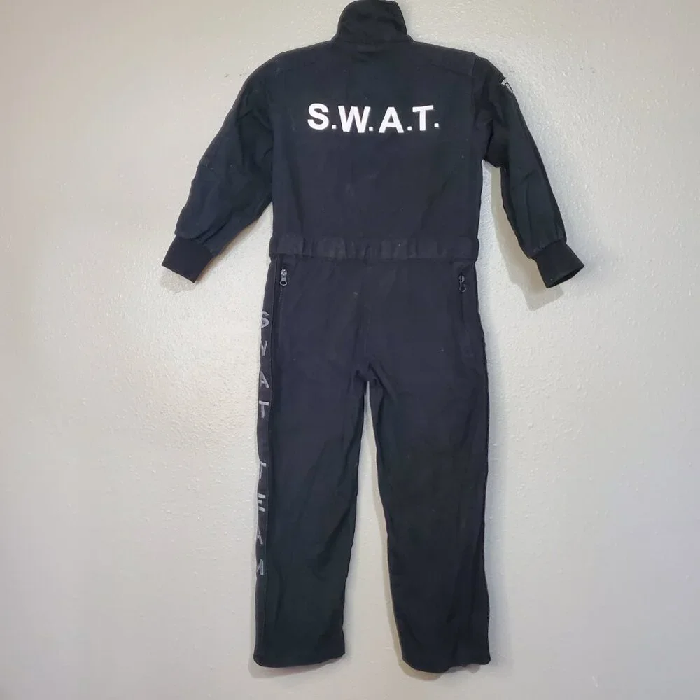 SWAT Officer Costume Jumpsuit Dress Up Halloween Kid's Size 6-8